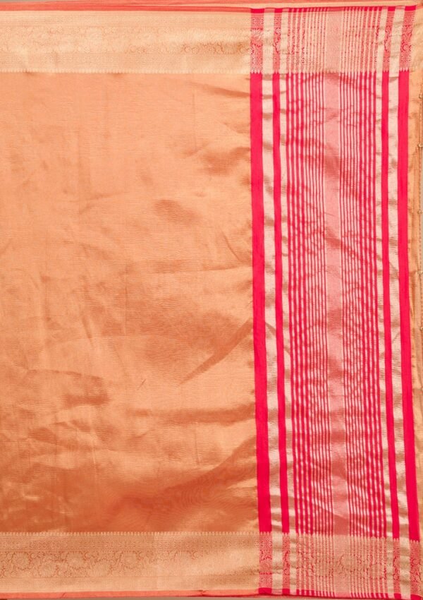 Elegant Rust Zari Embroidered Tissue Saree - Image 7