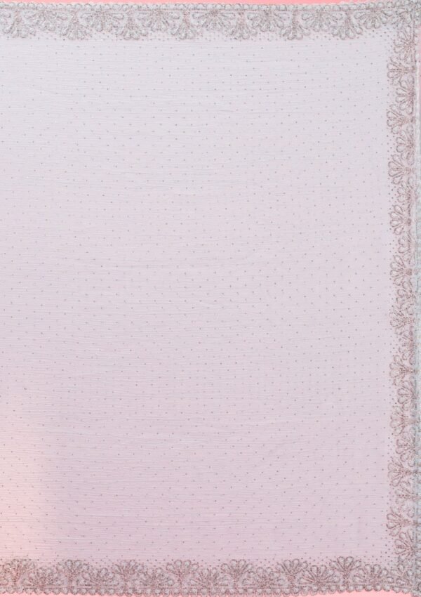 Elegant Sky Blue Chiffon Saree with Beautiful Threadwork - Image 9